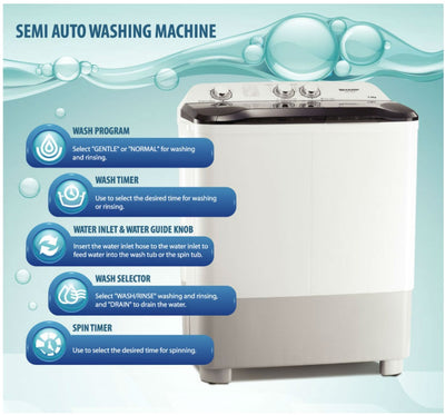 Sharp Semi Auto Washing Machine - CHIOK CHEY  012-2061988